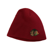 NHL Kids One Size Chicago Blackhawks Red Winter Knit Beanie Hat - £6.27 GBP