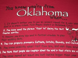 DJB You Know You&#39;re From Oklahoma When.. Maroon Mens Tshirt Small Sm S Tee Shirt - £23.69 GBP