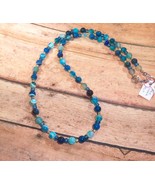Necklace Bead Stone/Glass Blue Shades w/Spacers New Handmade 21&quot; Appx. - $278.42 MXN