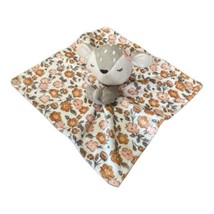 Modern Moments By Gerber Grey Gray Deer Fawn Lovey Security Blanket Floral HTF - $19.99