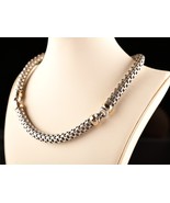 *Sterling Silver &amp; Golden Accent 8 mm Cable Collar Choker Necklace 17” - $4,602.46 MXN