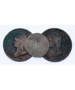 Menge Von 3 Frankreich Bronze Münzen 1754 - 1799 VF Zustand - $90.09 CAD