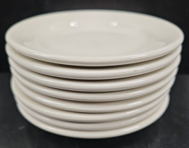8 Buffalo China White Bread Butter Plates Set Vintage Restaurant Ware Dining Lot - £52.30 GBP