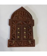 Key Holder Small Zanzibar Door Hand Carved With 2 Key Hooks Decorative - $177.27 MXN
