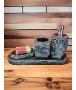 Andesite Marble Bathroom Set Accessory Soap Dispenser Soap Dish Cup - $2,936.46 MXN