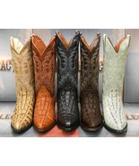 Mens Western Boots Crocodile Tail Pattern Cowboy Rodeo Genuine Leather J... - $108.99