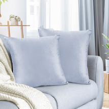 Ice Blue 16&quot;x16&quot; Throw Pillow Covers Set 2 Sofa Velvet Cushion Cases - £20.79 GBP