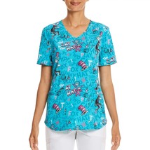 Scrub Star Cat in the Hat Women’s Ultra Soft Scrub Top V-Neck Size Small NWT - £7.73 GBP