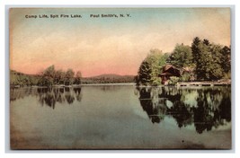 Camp on Spit Fire Lake New York NY UNP Albertype DB Postcard W15 - $5.31