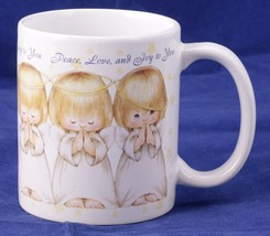  &quot;Peace Love &amp; Joy To You&quot; w/ 3 Little Girl Angels Praying Collector Coffee Mug - £10.27 GBP