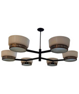 Spider Mid Century Chandelier 6 Arm Shade Raw Brass Ceiling Chandelier F... - £652.25 GBP