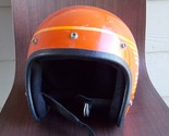 1970s Harley Davidson HD full cut open face motorcycle Helmet 1975 ORANG... - £58.76 GBP