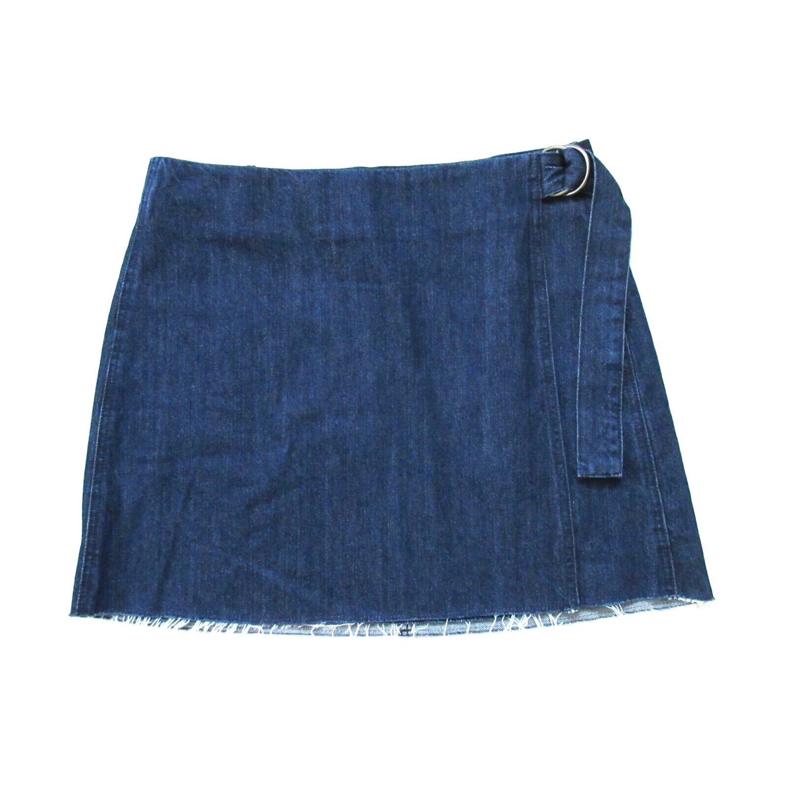 Primary image for NWT Madewell Denim Raw-Hem Mini Wrap Skirt in Smithe Wash Belted 10 $88