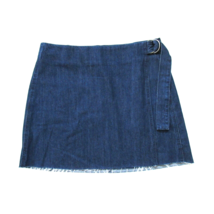NWT Madewell Denim Raw-Hem Mini Wrap Skirt in Smithe Wash Belted 10 $88 - $18.81