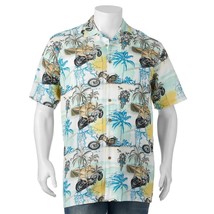 Newport Blue Day Rider Button Down Shirt Motorcycle Map Palm Tree Print XL NWT - $12.99