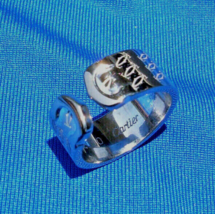 Cartier Band 18k Solid White Gold Double C Anniversary Love Ring Size 6.25 - $2,465.25