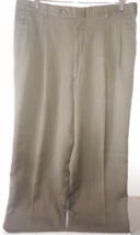 Stafford Dress Pants Mens W36xL32 Brown Pleated Cuffed Straight Leg Mixed Fabric - £17.20 GBP