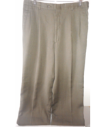 Stafford Dress Pants Mens W36xL32 Brown Pleated Cuffed Straight Leg Mixe... - £17.20 GBP