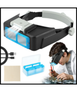 Headband Magnifier with Light Jeweler Magnifying Glass Loupe Illuminated... - $33.29