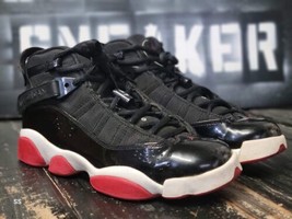 2008 Jordan 6 Rings Bred Black/Red Basketball Shoes 323419-071 Boy 7y Wo... - $56.10