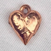 Heart Charm Cracker Jack Prize Vintage Gum ball Machine Toy Copper Tone - £7.95 GBP