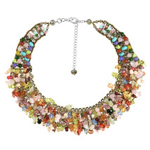 Alluring Rainbow Multi Stones Statement Necklace - £42.09 GBP