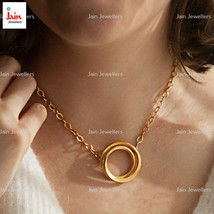 Fine Jewelry 18 K Hallmark Real Solid Yellow Gold Eclipse Chain Necklace... - £1,427.43 GBP+