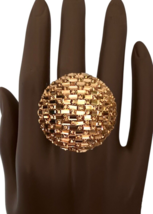 Peachy Light Brown Big Dome Cocktail Ring Party Oversized Costume Jewelry - $18.53