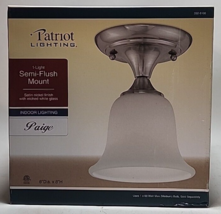 Patriot Lighting® Paige Satin Nickel 1-Light Semi-Flush Mount Ceiling Light - £23.52 GBP