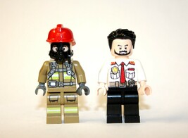 Minifigure Fire Fighter And Fire Captain Fireman F Building - $271.33 MXN