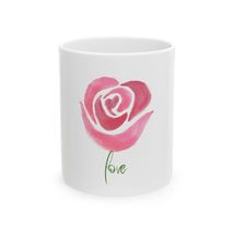 Ceramic Rose Mug - Love Inspired, Gift for Her, Romantic Tea Cup, Mother... - $14.20+