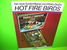 Lowen HOT FIRE BIRDS Original 1985 Flipper Game Pinball Machine Flyer German - $76.00