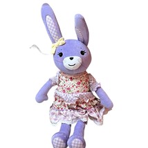 Matilda Jane Enchanted Garden Plush Purple Bunny Stuffed Toy With Floral... - £50.68 GBP