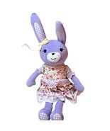 Matilda Jane Enchanted Garden Plush Purple Bunny Stuffed Toy With Floral... - $62.40