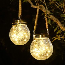 Solar Lantern 2 Pack Outdoor Lanterns with 30 LED Waterproof Garden Deco... - £55.90 GBP