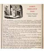 Family Emergency Page 1965 Almanac Health First Aid Safety Ephemera DWNN4 - $27.22 CAD