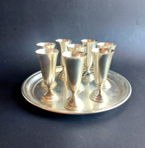 Set of 8 Sterling Silver Cordials Shot Glasses w/ Tray by Gunnard &amp; Randahl - $886.05