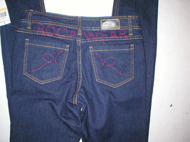 New NWT Rocawear Roca Wear Skinny Jeans 7 27 X 33 Pink Logo Girls Womens Dark Jr - $49.50