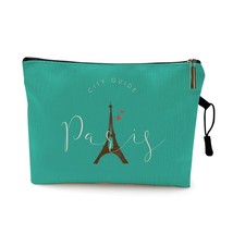 Modern Paris Eiffel Tower English Letetrs Print Pattern Women Toiletries Organiz - £45.77 GBP