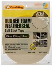 NEW FROST KING R534WH WHITE FOAM WEATHER STRIPPING TAPE SELF ADHESIVE 3/... - $13.99