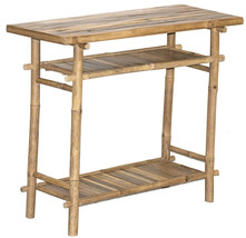Bamboo Tiki Hallway Table 35&quot; Rectangle Patio Deck or Indoor  - £87.55 GBP