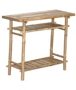 Bamboo Tiki Hallway Table 35&quot; Rectangle Patio Deck or Indoor  - £85.85 GBP