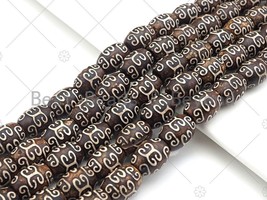 Natural Brown White Line Tibetan Agate - 12x16mm Barrel Spacer Beads - Sku#U970 - $17.90