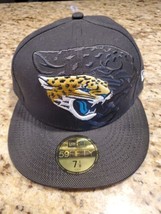 New Era 59Fifty Cap Mens NFL Jacksonville Jaguars Sideline Fitted Black 5950 Hat - £30.86 GBP