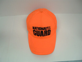 Retro neon orange black National Guard graphics  baseball cap hat made in USA - £15.44 GBP