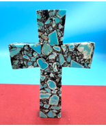 Custom Hand Made Mined Turquoise Blue Cross - £7.83 GBP