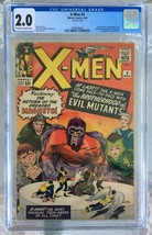 X-Men #4 (1964) CGC 2.0 -- O/w to white; 1st Scarlet Witch, Quicksilver &amp; Toad - £1,238.10 GBP