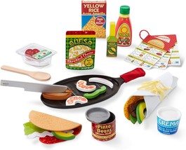 Melissa &amp; Doug Fill &amp; Fold Taco Tortilla Set 43 Pieces Burritos Fajitas Ages 3+ - £31.64 GBP