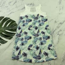 Carve Designs Tropical Leaf Print Shift Dress Size XS Blue Green Pockets... - $27.71