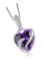 An item in the Antiques category: Heart Infinity Birthstone Necklace, Sterling Silver Day